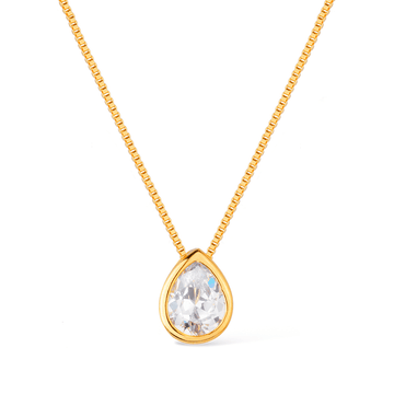 Colar Dourado de Gota em Zircônia
